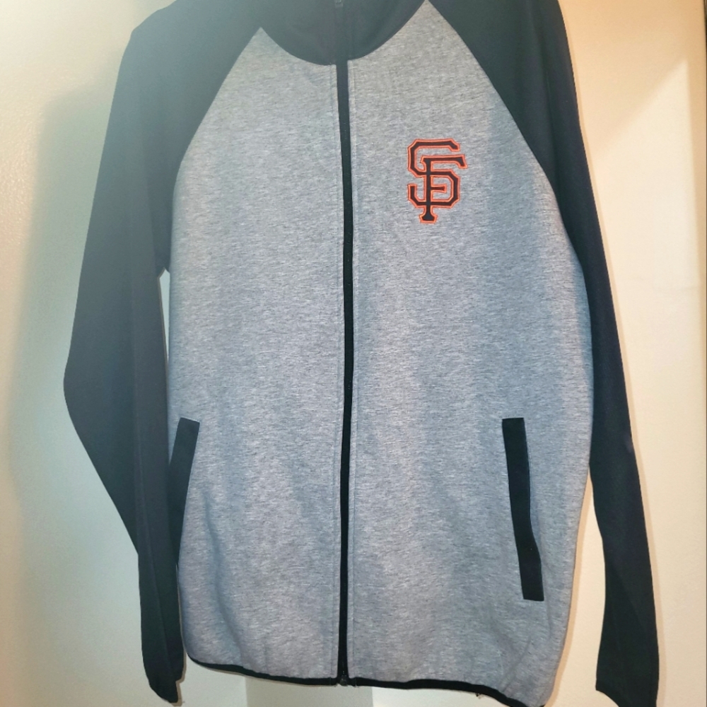 GIII Sports San Francisco Giants MLB Baseball Gray Black Jacket Mens SM Full Zip